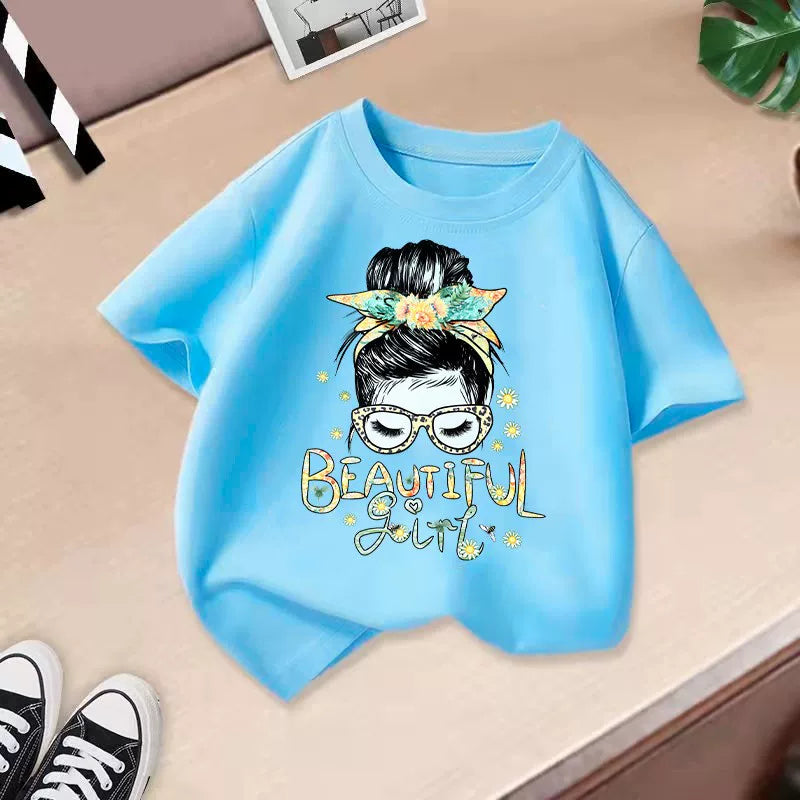tshirt T Shirt dəbli körpə uşaq geyimləri qız qızlar üçün köynək