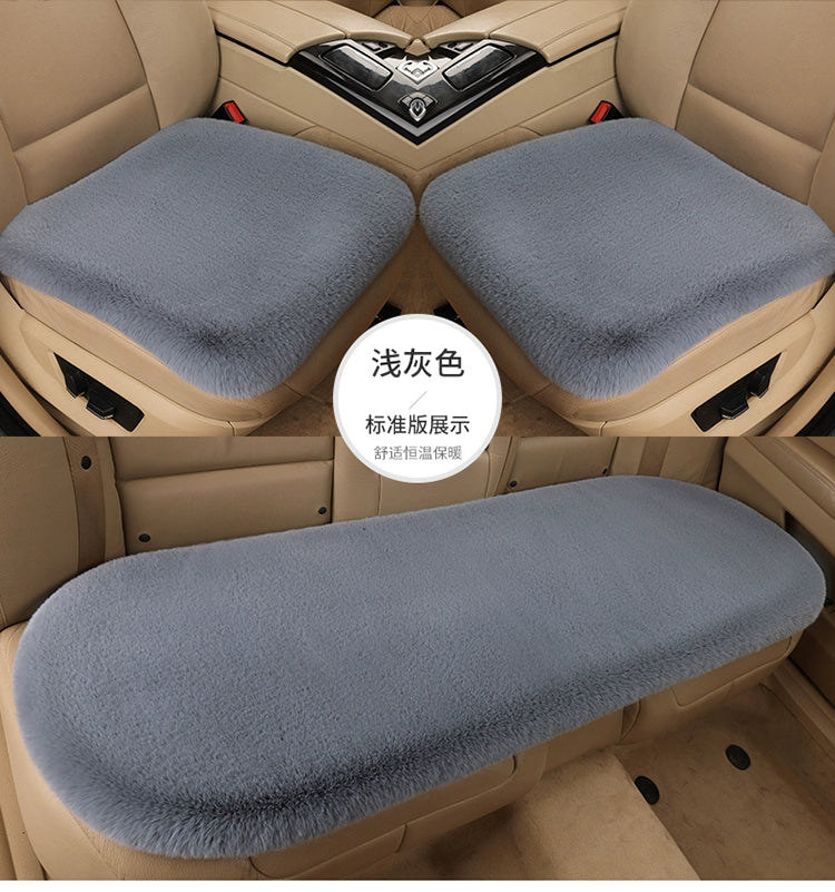 Avtomobil Oturacaq Yastığı Qış Doldurulmuş İstilik Texniki Qalınlaşmış Tək Oturacaq Arxa Sıra Sürüşməyən Tək Parça Üç Parçalı Dəst Neytral Yün Yastıq Dovşan Xəzi İmitasiya