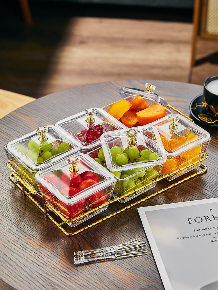 Meyvə qabı, qonaq otağı, yüngül lüks, yüksək səviyyəli yeni üslub, akril bölünmüş qəlyanaltı boşqab, bar KTV qəlyanaltı boşqabı