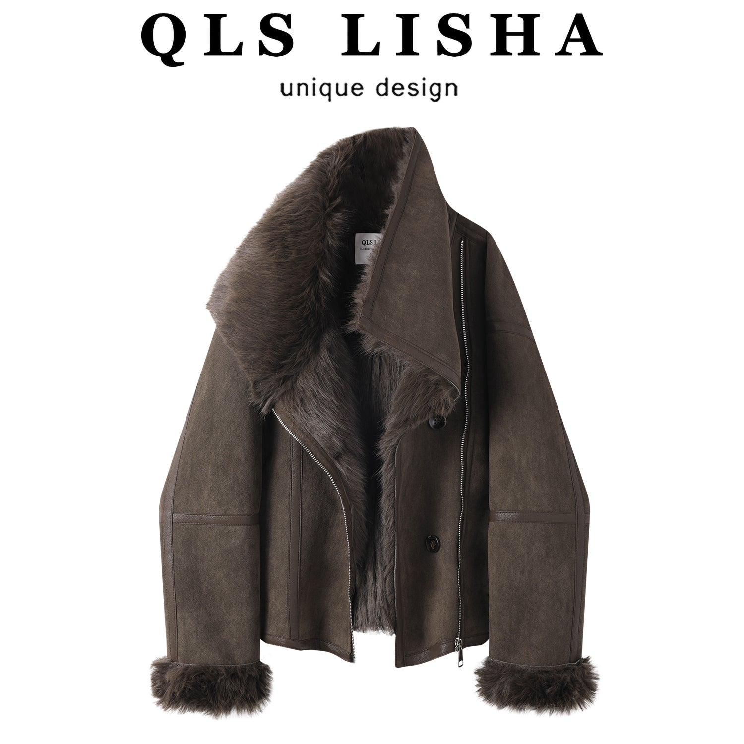 Cholisa Qalın Quzu Yunlu Qısa Palto Qadın Geyimləri Ən Yaxşı Məhsul Qış Zamşa Gödəkçəsi Dəbli və Gənc