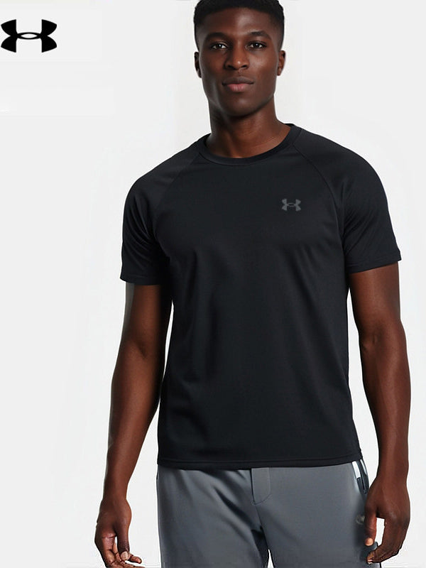 Inter|UA Under Armour qısaqol köynək yay kişi idman yarımqol kostyum qaçış fitnes geyimi üst tez quruyan geyim
