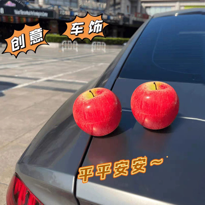 Avtomobil Apple Avtomobil Dekorasiya Ornamentləri Magistral Eksteryer Modifikasiya üçün Yaradıcı Şirin Arxa Görünüş Güzgüsü Aksesuarları Emulyasiya Meyvə