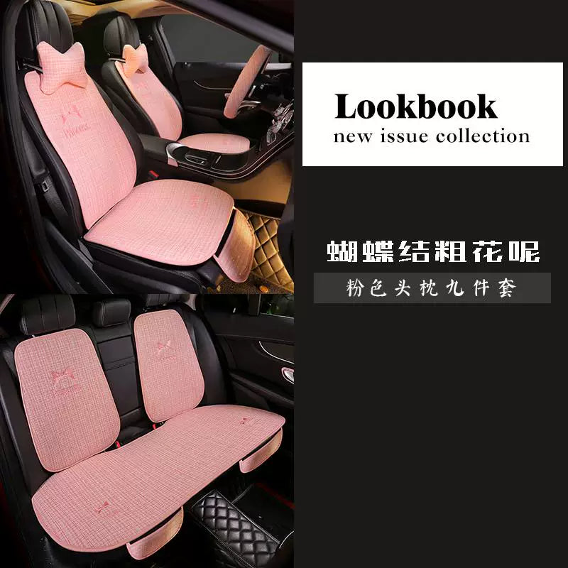 Xiaomi SU7 seat covers for summer, semi-enclosed car seat cushions, breathable canvas seat cushions for all seasons, suitable for all seasons.