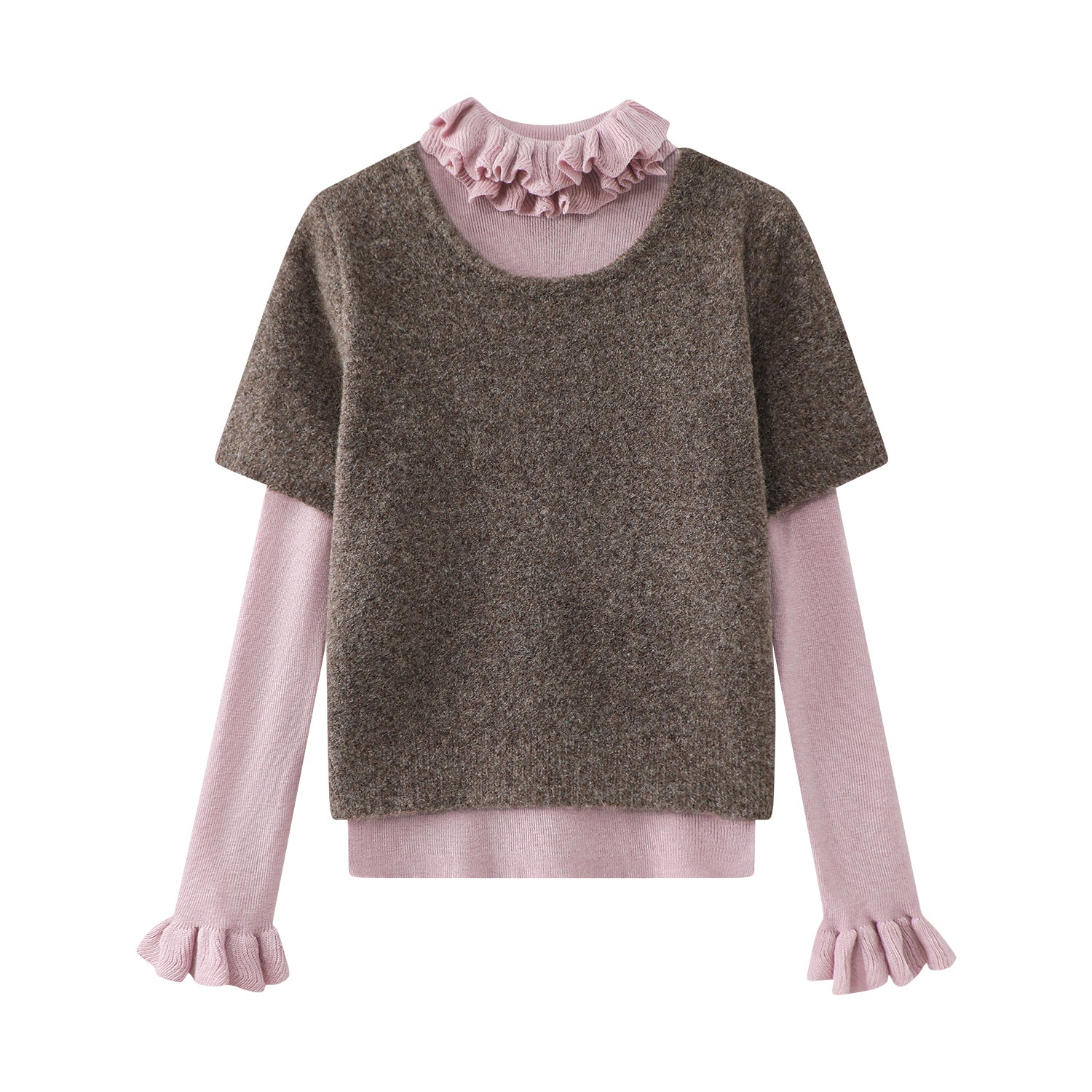 Cholisa sviter dəsti, qadın yaz və payız üçün tam daxili trikotaj üst geyim, Koreya şık iki hissəli dəst