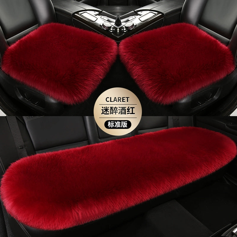 Qalınlaşmış Avtomobil Yastığı Qış Kaşmir Üç Parçalı Dəst Heattech Qısa Yun Qış Oturacaq Yastığı Avtomobil Ayaqaltıları Tək Oturacaq Sürüşməyən Universal