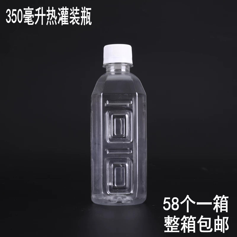 Qapaqlı yüksək temperatura davamlı plastik şüşə qida dərəcəli birdəfəlik südlü çay isti içki içki qablaşdırma şüşə plastik şəffaf istiliyədavamlı