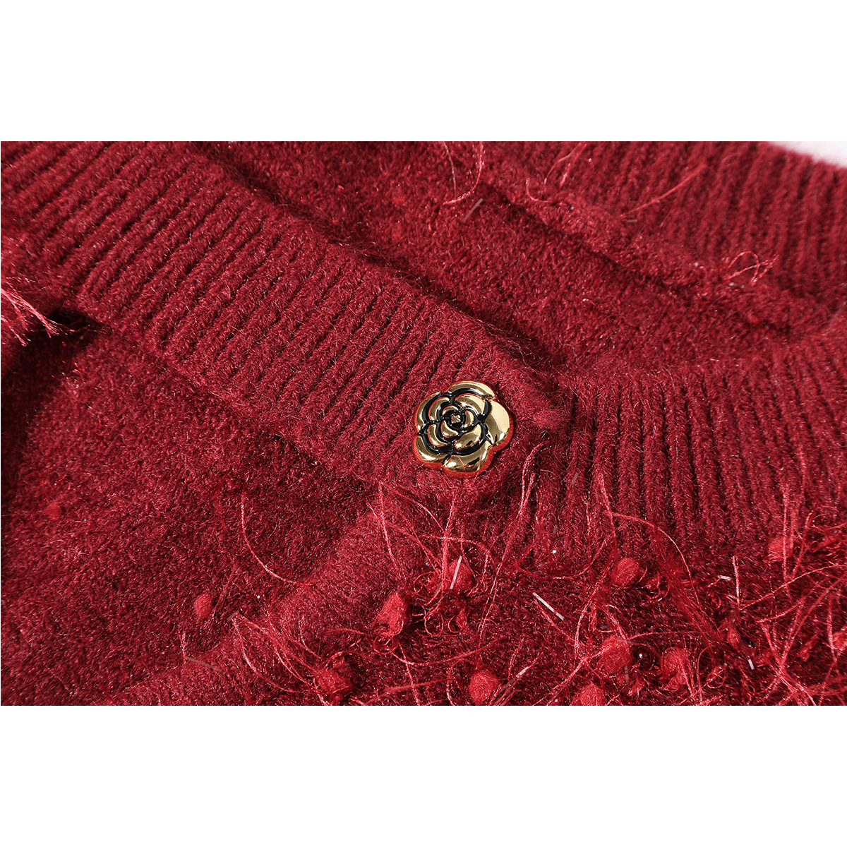 Cholisa'nın Qadınlar üçün Tənbəl V-yaxalı Qırmızı Sviter, 2026 Yaz/Qış Yeni Stil, Yüksək Səviyyəli Dizayn, Qəşəng Trikotaj Top