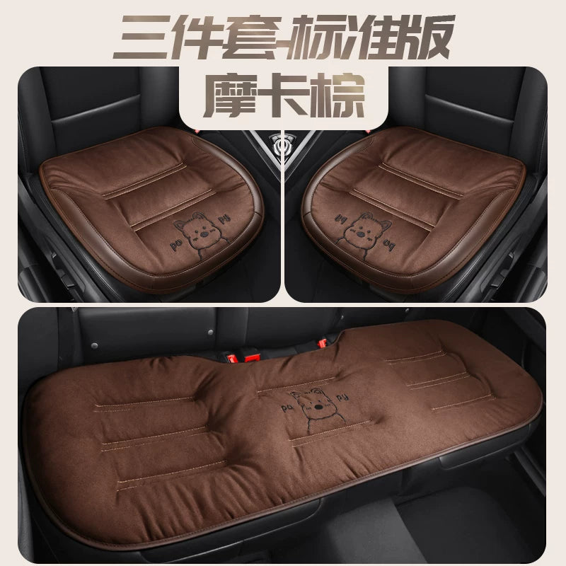 Avtomobil oturacaq üzləri, qışda isinən oturacaq üzləri, qalınlaşdırılmış yumşaq, 2025 yeni cizgi filmi stili, sürətli isitmə və isinmə arxa oturacaq üzləri