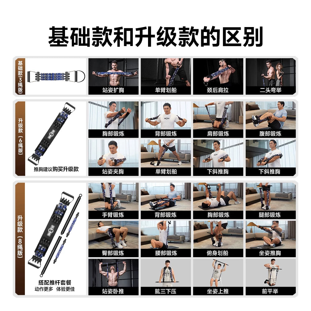 Kişilər üçün açıq arxa məşq, sinə məşq aləti, sinə genişləndirici dartıcı, fitnes avadanlığı, məişət gərginlik kəməri, çoxfunksiyalı gərginlik ipi
