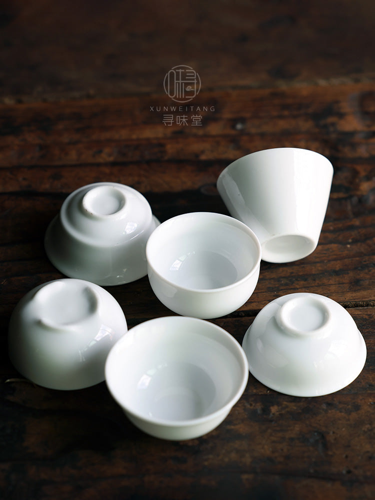 Klassik Dehua yüksək ağ çini çay fincanı | Keyfiyyətli çay fincanı, kiçik çay qabı, çay fincanı, kiçik ağız fincanı, ağ çini Kung Fu çay dəsti