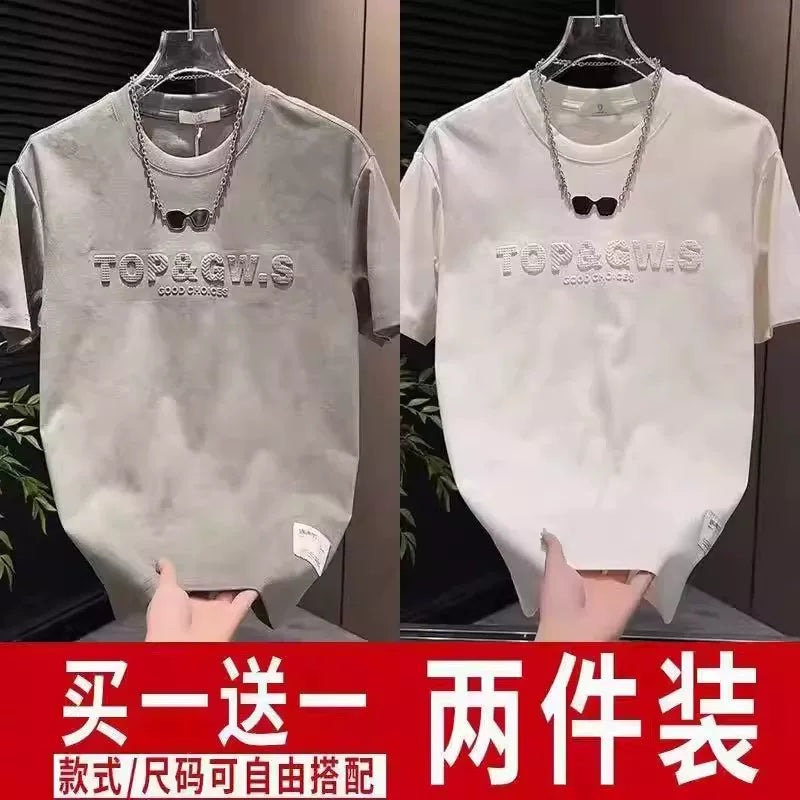 Yay Qalstuklu Kişi Məktublu Qısaqol T-Shirt Gündəlik Trend Yarımqol Moda Dəyirmi Yaxa Çox Yönlü Top 2026
