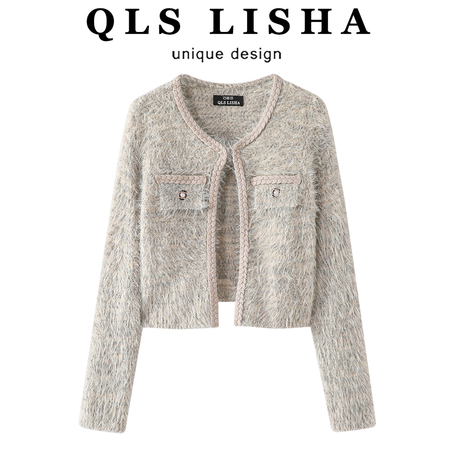 Chorlisa Chanel üslubunda qısa pencək, zərif Koreya üslubunda, payız və qış üçün dəbli və gözəl qadın sviter topu.