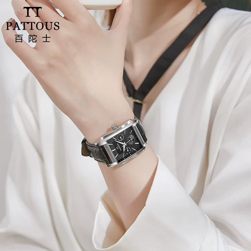 Besto kvadrat qadın saatı, dəbli və sadə mexaniki saat, suya davamlı, dəbli Yapon və Koreya üslubunda qadın saatı, kvars saat.