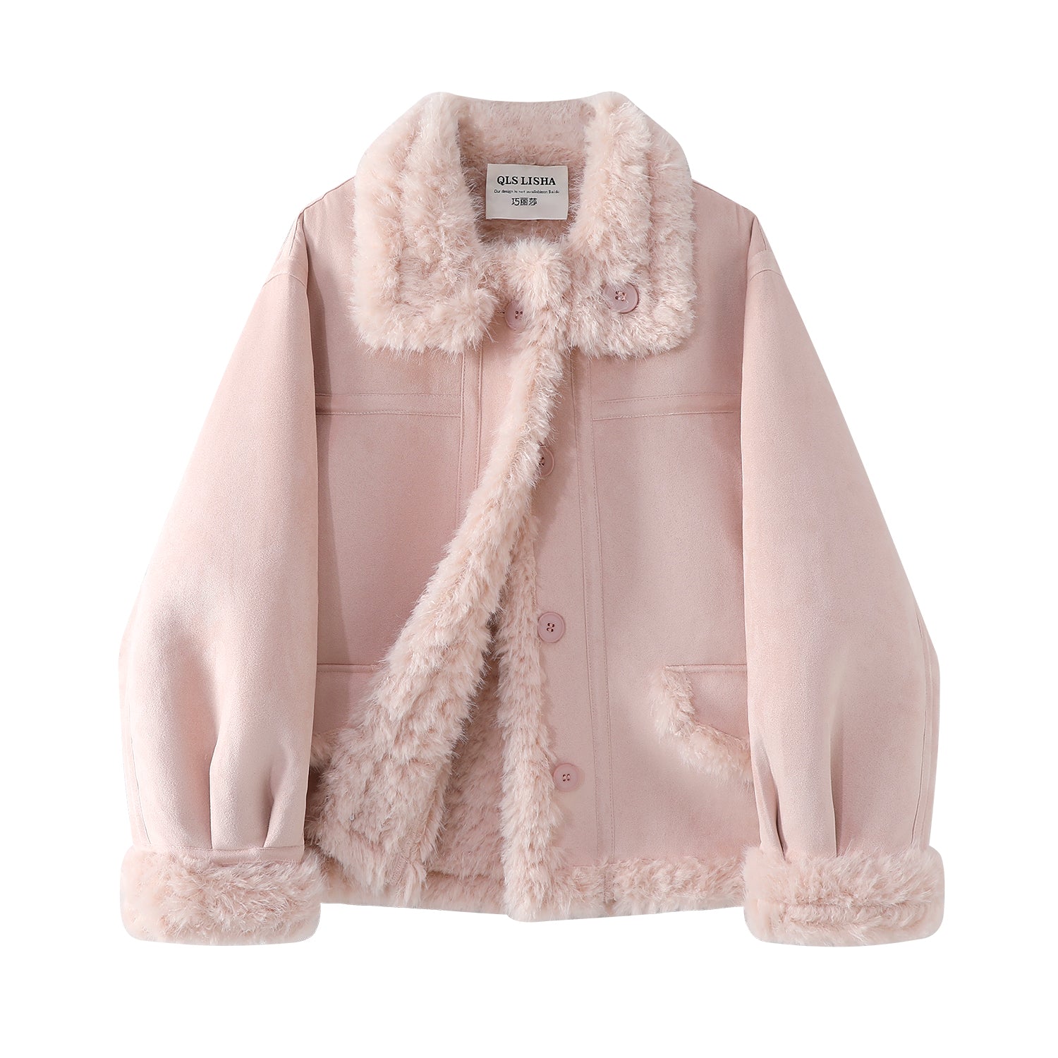 Cholisa Koreya üslubunda şirin qalın quzu yunlu qısa palto qadın payız və qış yeni üslublu zamşa yun qırxma topu