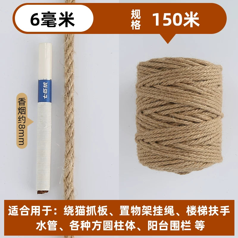 Çətənə ipi bəzək əl ilə toxunmuş bağlayıcı ip çətənə sapı nazik və qalın diy pişik cızma borusu divar materialı fotoşəkili