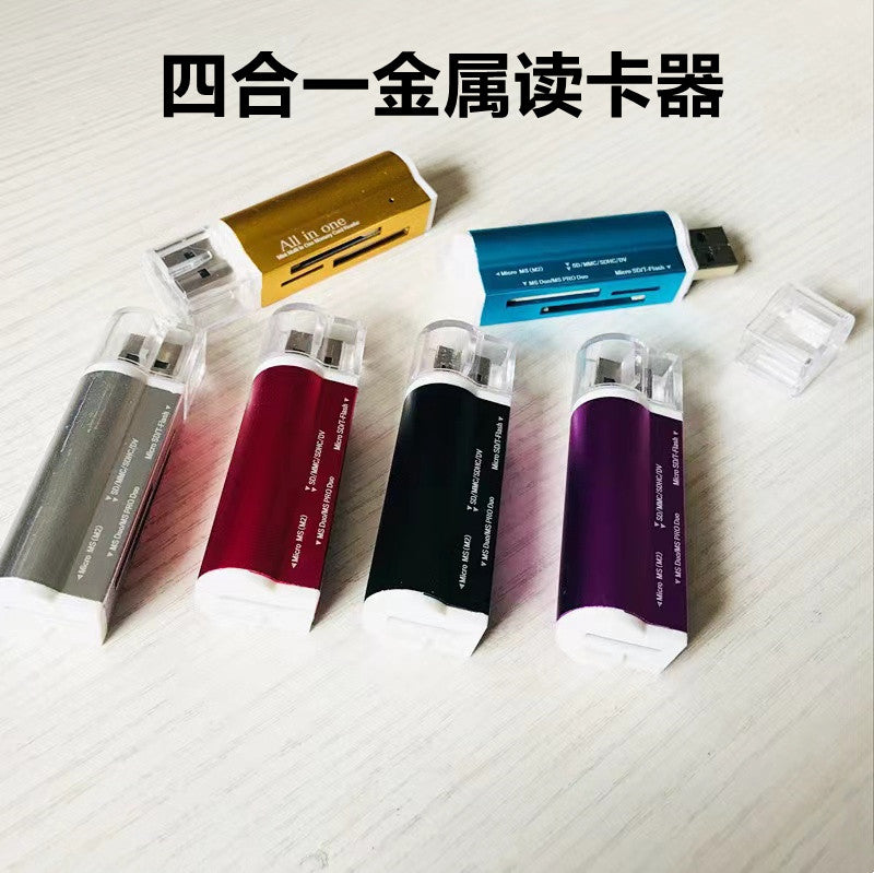Metal kart oxuyucu USB2.0 dördü birdə mobil telefon TF kart/kamera SD kart 2TB yaddaş kartını dəstəkləyir Pulsuz çatdırılma