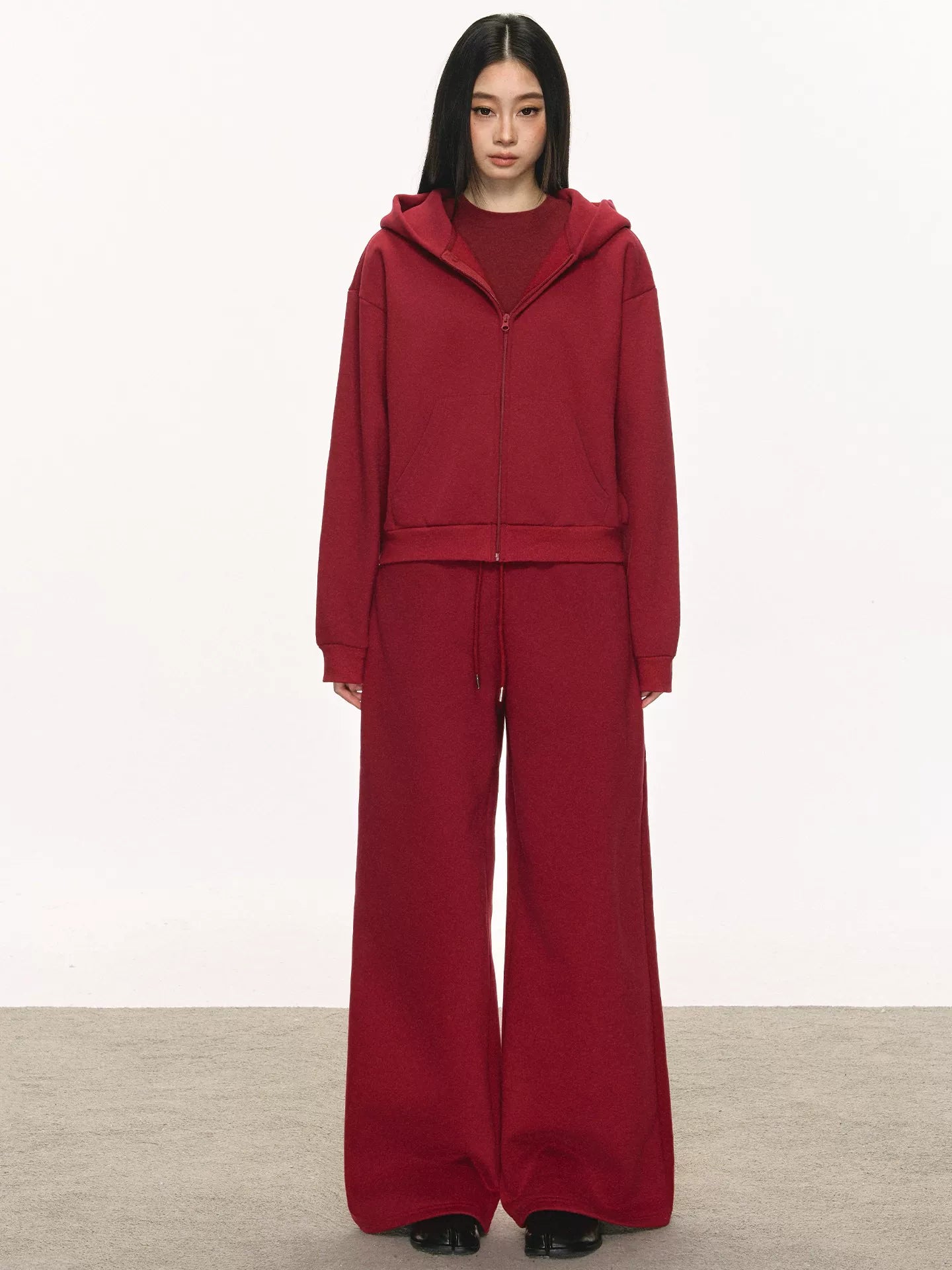 Anna Anae Merlad Qadınlar üçün Sweatshirt Dəsti, Yaz/Payız, Üç Hissəli Dəst (Qəhvəyi Daxili Təbəqə, Xarici Təbəqə, Sweatpants)