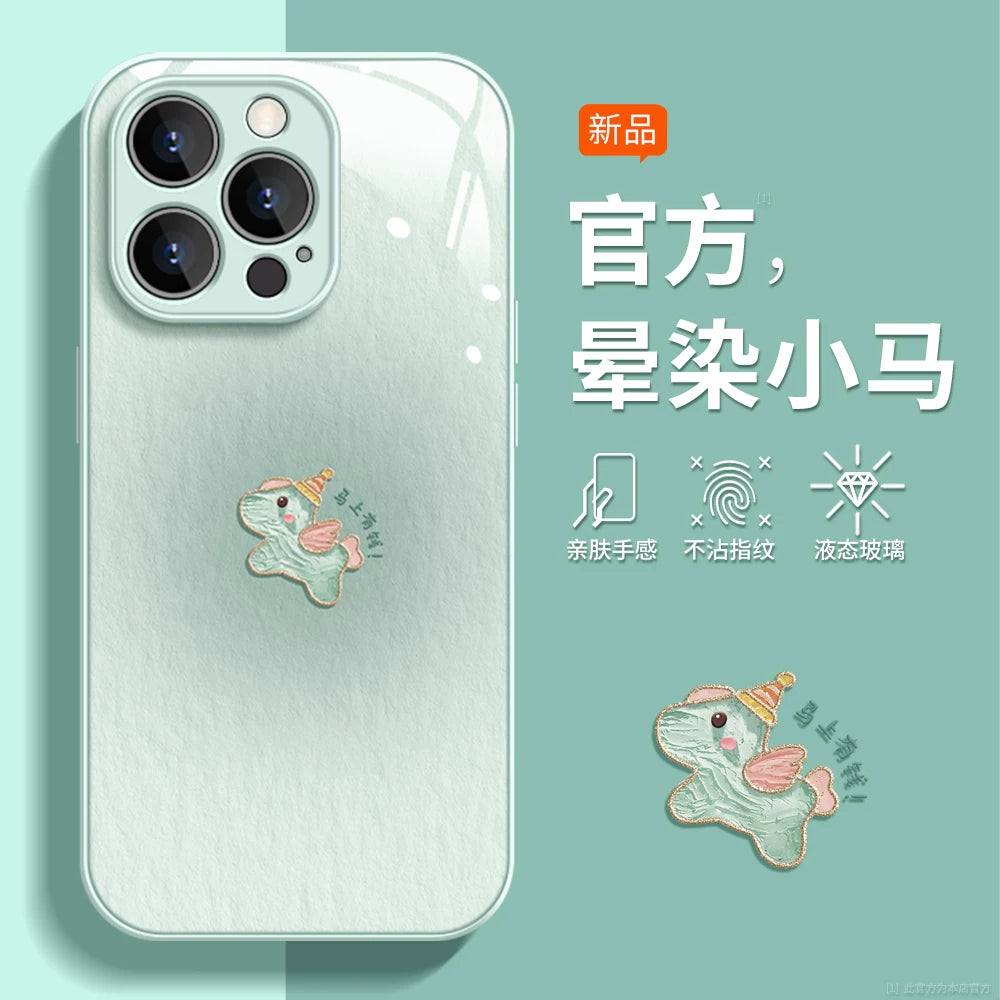[Sfumato Pony] Apple 17promax mobil telefon qutusu üçün uyğundur yeni iphone16 hər şey daxil 17e düşməyə qarşı 15 şüşə 14 cizgi filmi sevimli 13pro At ili 12 təzə 11 çəhrayı xs dəsti