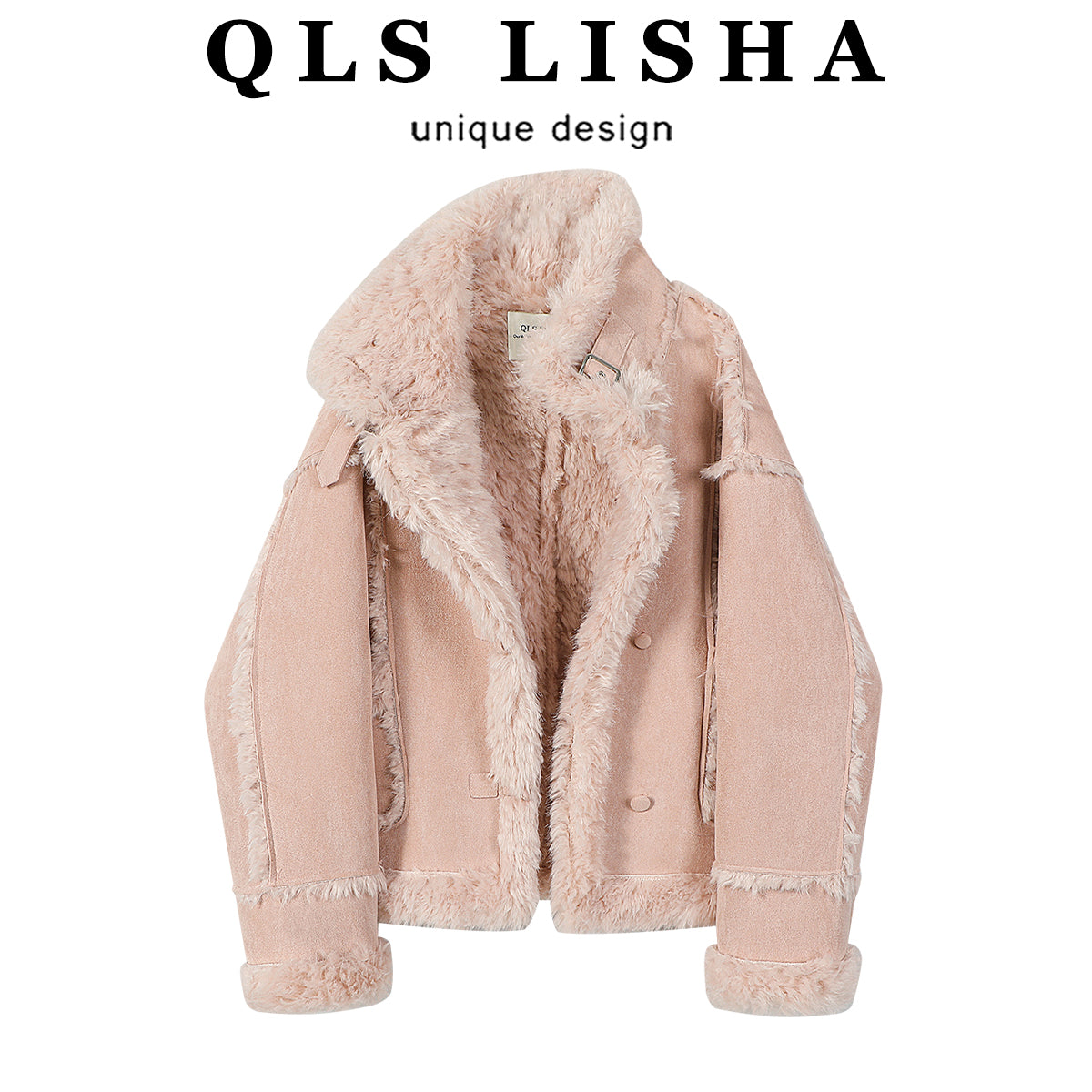 Cholisa-nın qışın əvvəlləri üçün hazırlanmış, yüksək səviyyəli bir görünüşə və qırxılmış yun bəzəklərə malik, sərin və şık qısa, qalın quzu yunundan hazırlanmış xəz palto.