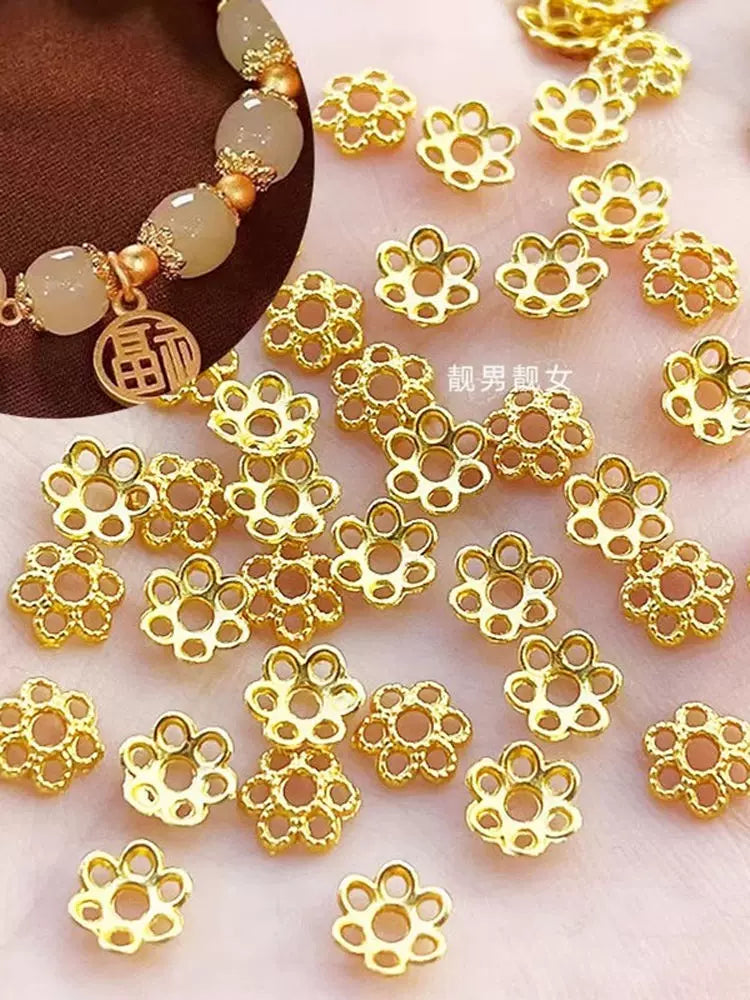 Pulsuz çatdırılma 6 mm içi boş ərinti tori, muncuq ayırıcı, spacer, muncuq asqı, bodhi toxumu, əl işi DIY zərgərlik aksesuarları