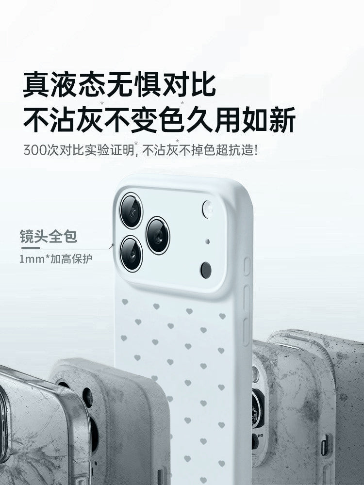 Uston Apple 17 mobil telefon qutusu üçün uyğundur iphone17promax yeni maye silikon 16 sevgi 14 mavi ins külək 13 qoruma max hər şey daxil AI düyməsi 16pro sadə 17pro dəsti