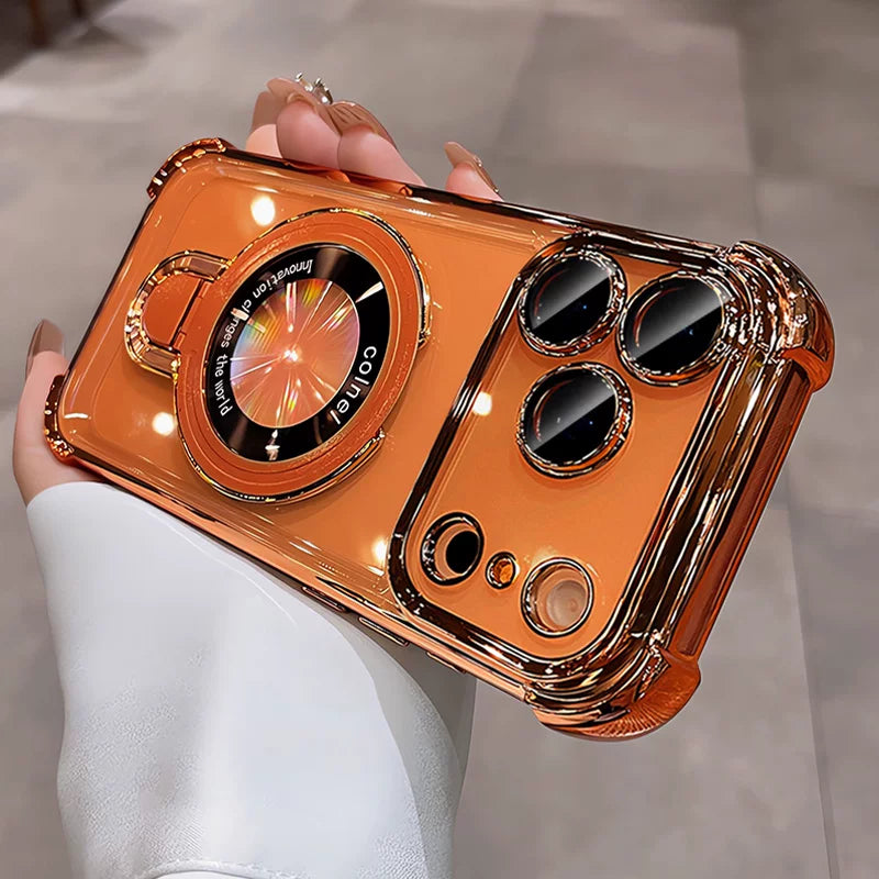 Xingyu Orange Apple 17promax mobil telefon qutusu üçün uyğundur maqnit qayışlı braket iphone17pro yeni model 16 şəffaf yüksək dərəcəli 15pm lens hər şey daxil 14 hava yastığı düşməyə qarşı 13 silikon 12 kişi və qadın dəsti i