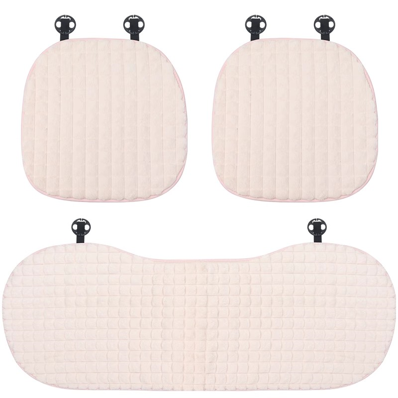 Soft warm lumbar support car seat cushion for winter, universal car interior back seat cover, non-slip car mat for women.