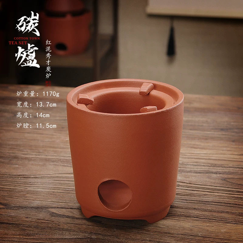 Chaozhou qırmızı palçıq qum çaydanı iki məqsədli kömür sobası çay hazırlamaq üçün soba ətrafında açıq məişət elektrik sobası məftilli elektrik qazanı Chaoshan kiçik soba