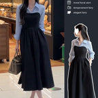 2024 payız qadın uzunqol köynək paltarı qadın uzun paltarları