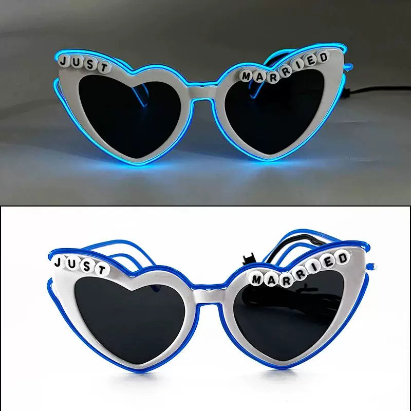 LED Newlywed Glasses Wedding Party Bridal Shower Bride T