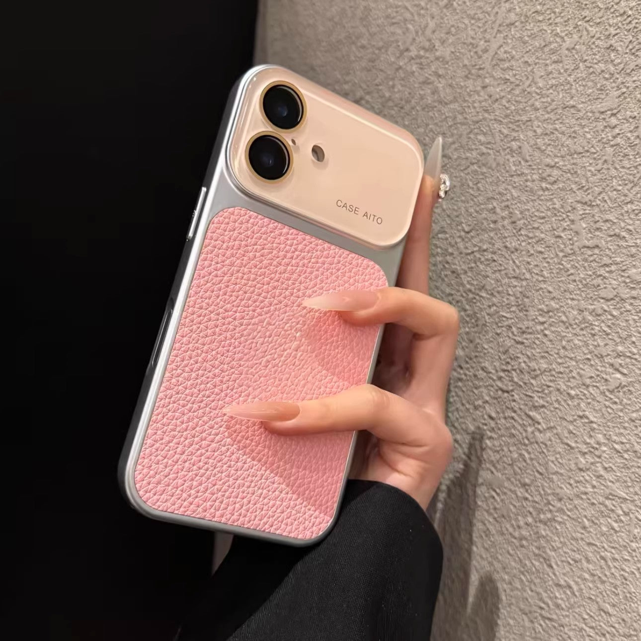Çəhrayı lychee naxışı saniyələr ərzində 17 böyük pəncərəyə çevrilir, Apple iphone mobil telefon qutusu üçün uyğundur yeni 17promax yüksək səviyyəli 15 lens filmi ilə 14 sadə 13 hər şey daxil 16pro niş kişi və qadın qutusu