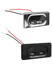 RV mobil telefonu üçün ikili USB şarj yuvası, 12V/24V giriş, modifikasiya olunmuş avtomobil üçün USB avtomobil şarj cihazı.