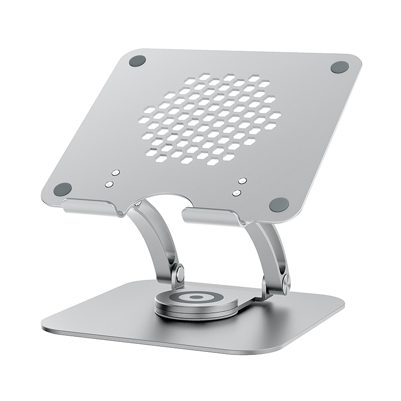 Fırlanan noutbuk dayağı mötərizəsi asılmış qaldırıcı MacBook soyuducu pro uyğun mac dəstək rəfi alüminium metal ofis masası qaldırıla və tənzimlənə bilər.