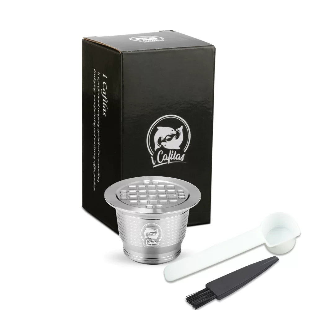 Qəhvə kapsulu təkrar istifadə edilə bilən qabıq nespresso Nestlé təkrar istifadə oluna bilən paslanmayan polad kapsul qabığı diy