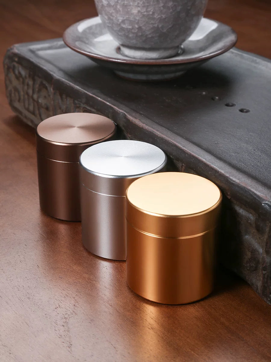Kiçik portativ mini səyahət çay qutusu Alüminium metal kiçik çay qutusu çay anbarı dəmir qutusu yüksək səviyyəli qablaşdırma qutusu