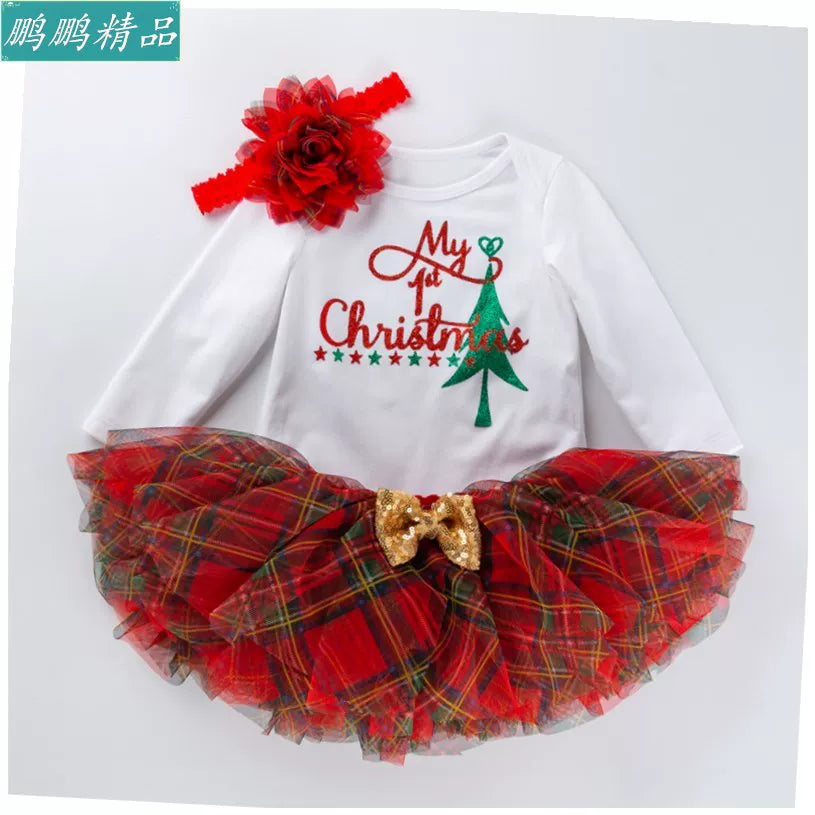 Uşaq geyimləri, uşaq Milad kostyumu, körpə geyimi uzun Milad donu