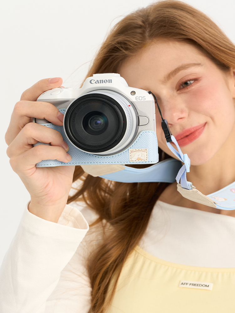 [Əsl Böyük Qulaqlı İt] Canon r50 kamera dəri qutusu kamera r50 aksesuarları qoruyucu örtük ad günü hədiyyəsi üçün uyğundur