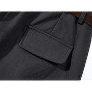 Chola Lisa Boz Qadınlar üçün Yüksək Bölməli Gündəlik Şalvar, Yaz və Payız üçün Çoxfunksiyalı, Yüksək Belli, Boş Bədənli, Düz Ayaqlı, Rahat Model