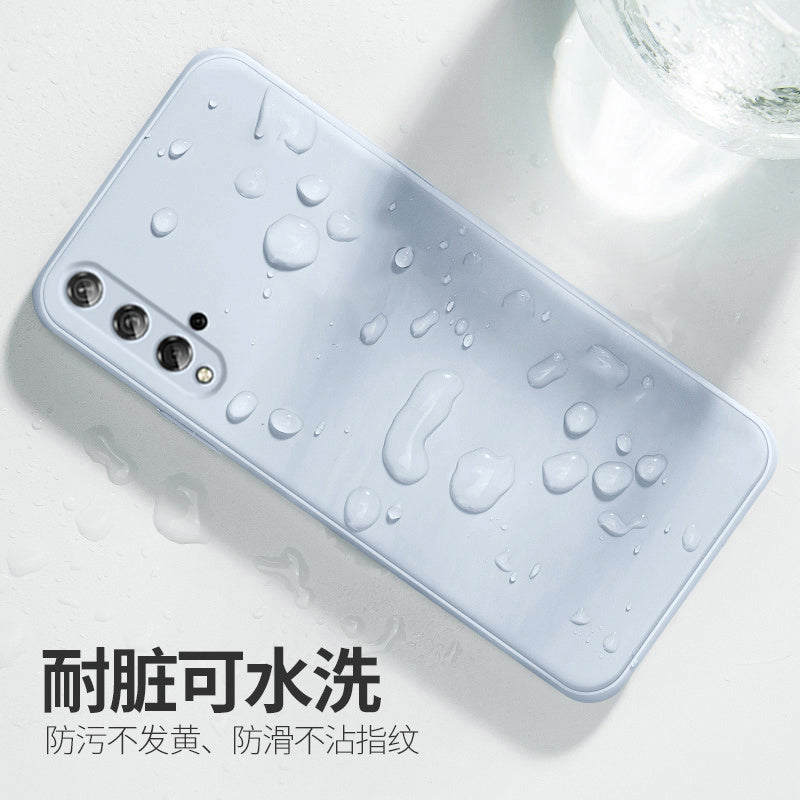 Honor 20 mobil telefon qutusu silikon yeni maye honor Honor 20 Youth Edition hər şey daxil Honor 20pro düz kənar kişilər və qadınlar düşməyə qarşı Honor 20s düz rəngli cüt şaxtalı qoruyucu örtük üçün uyğundur
