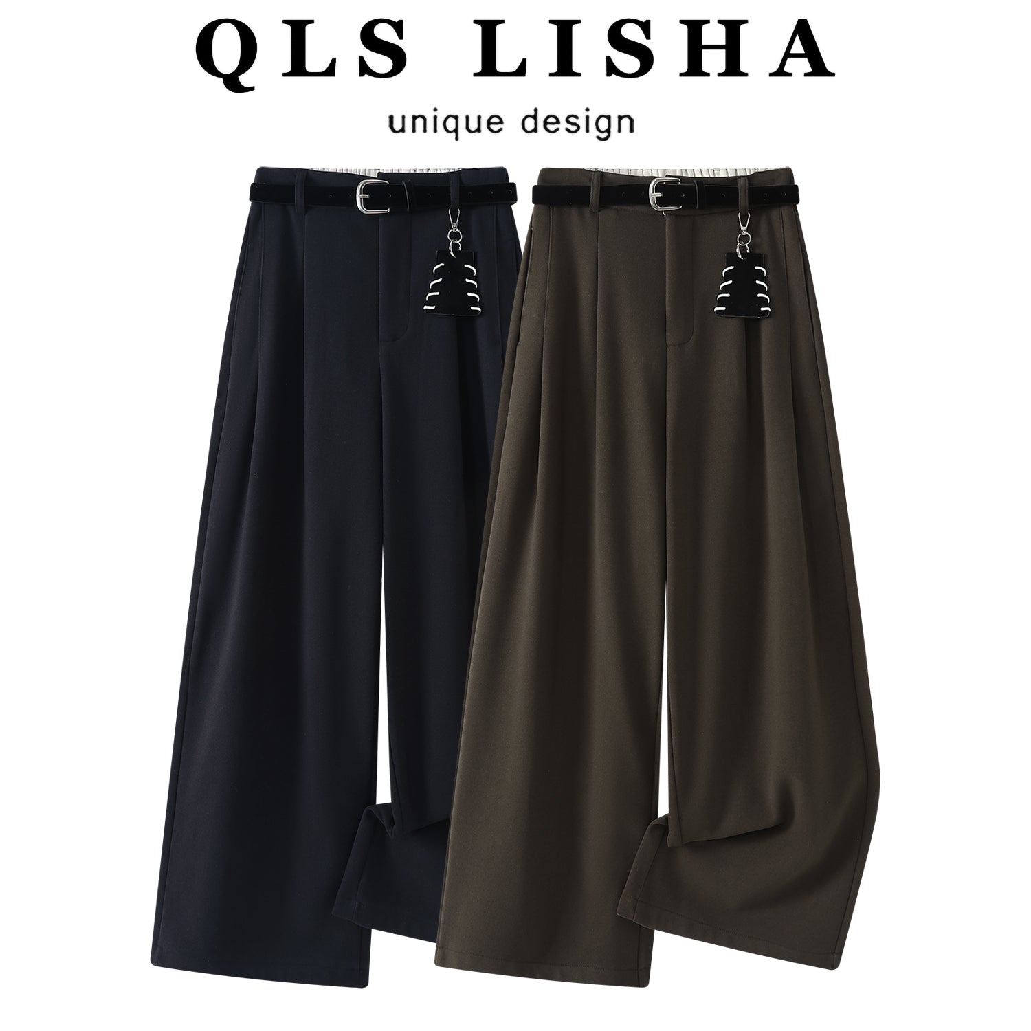 Cholisa 2025 Super Populyar Yun Astarlı Yün Şalvar Qış Boş Bəzəkli Tənbəl Stil Qalın Düz Geniş Ayaqlı Qadın Gündəlik Şalvar