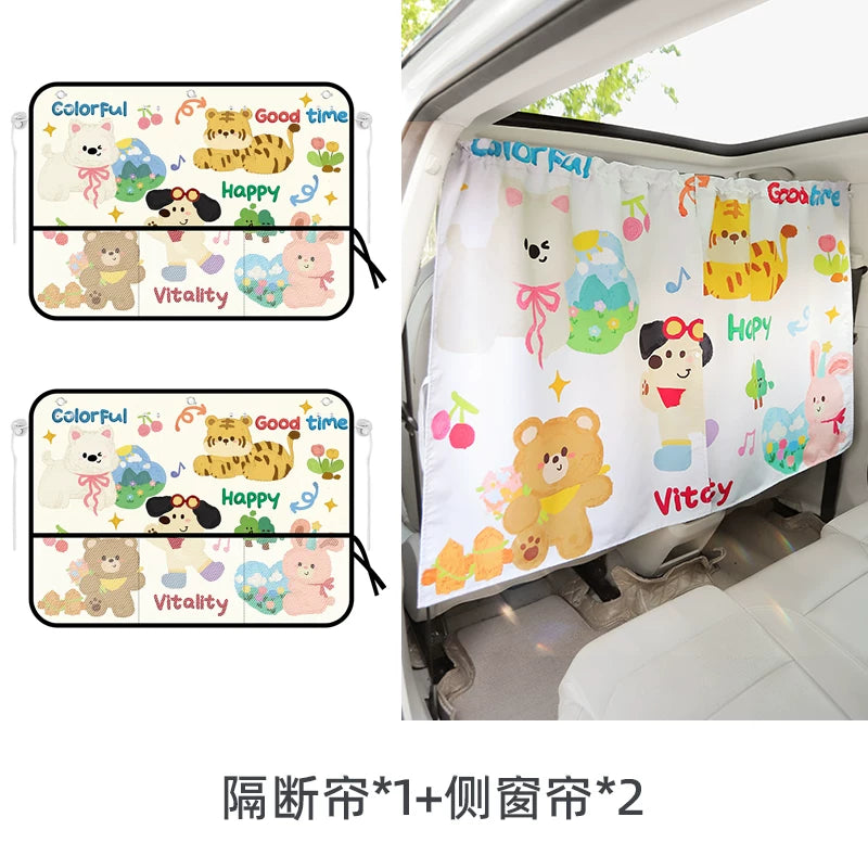 Sunshade curtains for car window, sun protection and heat insulation, privacy curtains for car baby, suction cup darkening curtains for baby side window