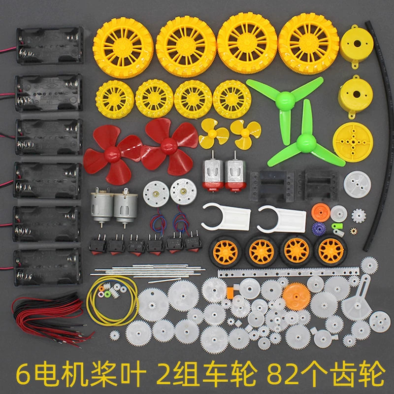 Texnologiya modeli material paketi dişli və rəf modeli oyuncaq aksesuarları diy avtomobil modeli gəmi modeli elmi təcrübə kiçik motor