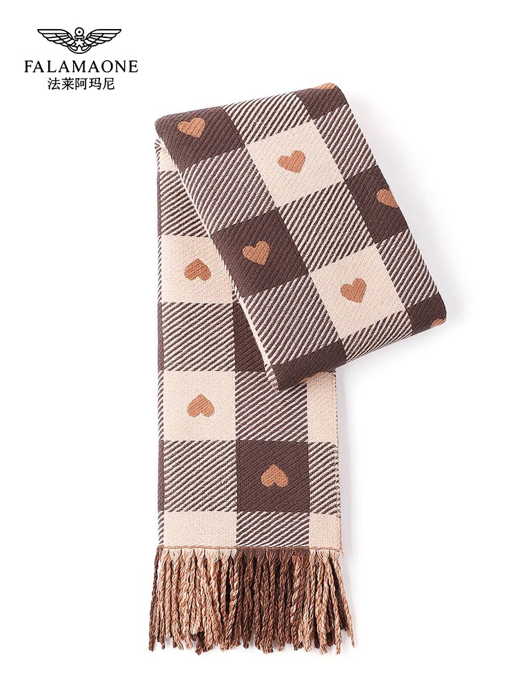 Fala Armani checkered scarf, new model of 2025, this year's popular fashionable women's scarf, warm for winter, a great gift for your lover.