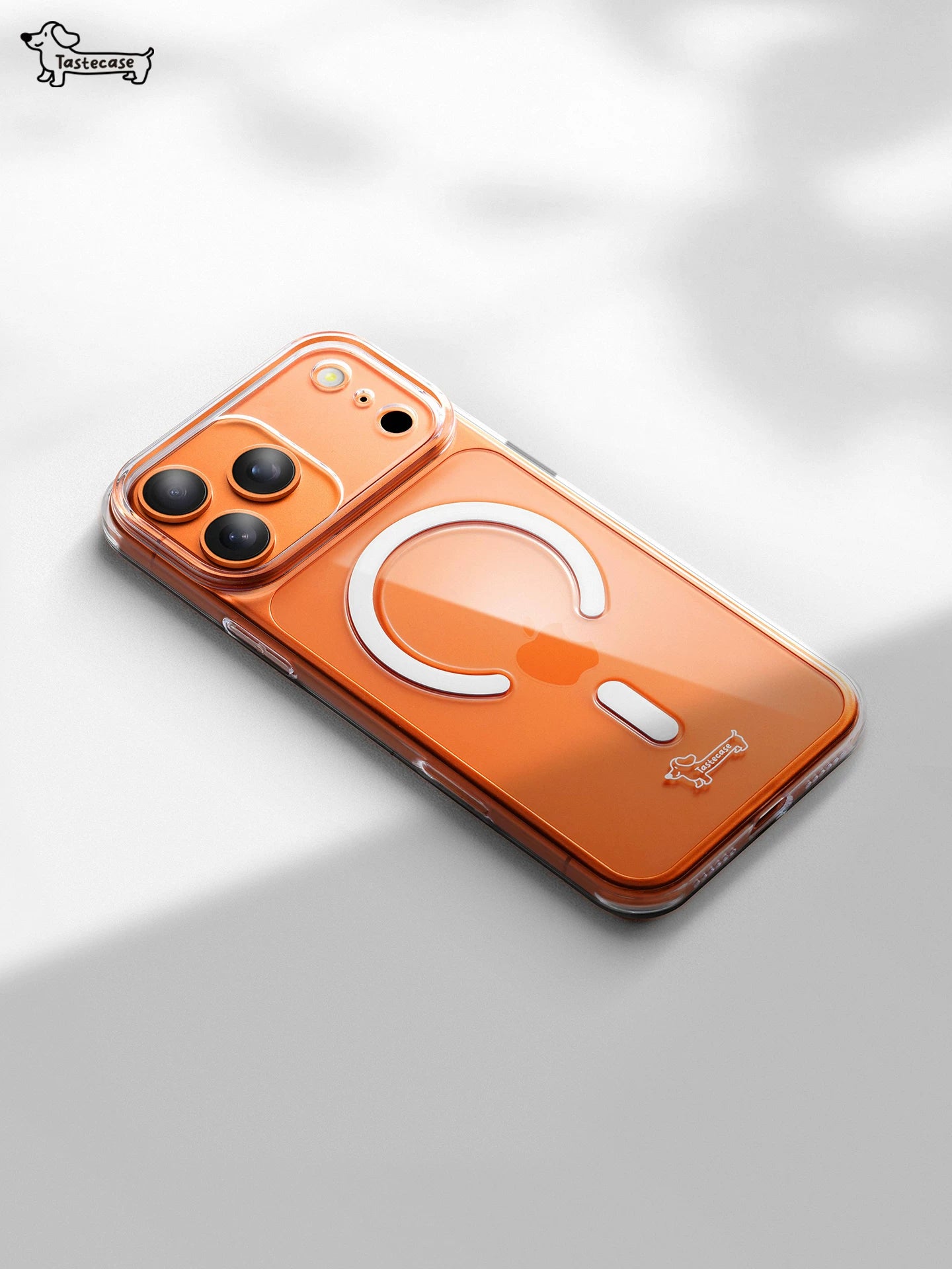 Apple iPhone17ProMax üçün uyğun olan Tastecase dachshund ultra nazik şəffaf maqnit telefon qutusu sararmayan MagSafe qoruyucu örtük yeni 16 sevimli puppy sadə 15 tam sərt qabıq
