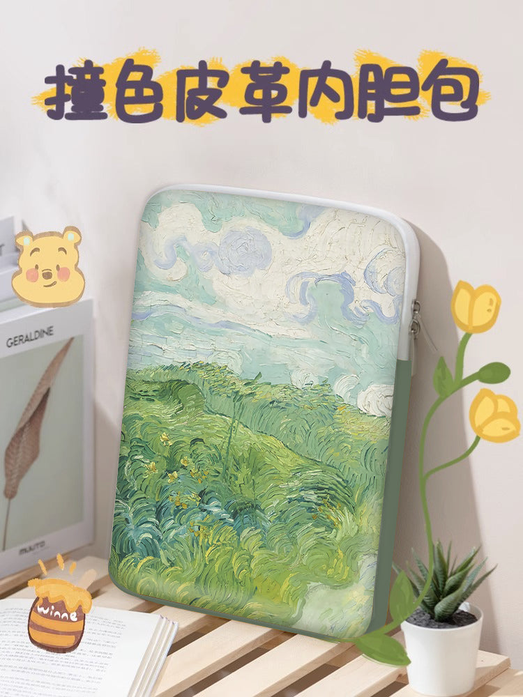 Van Gogh yağlı boya noutbuk çantası ipad astar çantası Apple macbook 13 Lenovo air notebook Huawei 15 point 6 inch qoruyucu örtük HP Xiaomi 11 planşet saxlama çantası