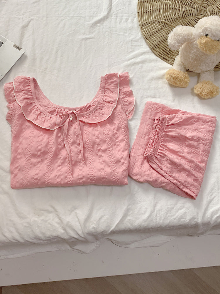 Qadınlar üçün döş yastıqları olan pijama, yay buludlu pambıq tekstura, asma şort, jilet, üst geyim, ev geyimi dəsti