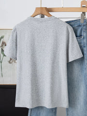 Jeanswest Z Yay Qadın Saf Pambıq Amerika Çapı Sadə Rahat Dəriyə Dost Qısaqol T-Shirt Gündəlik Üst