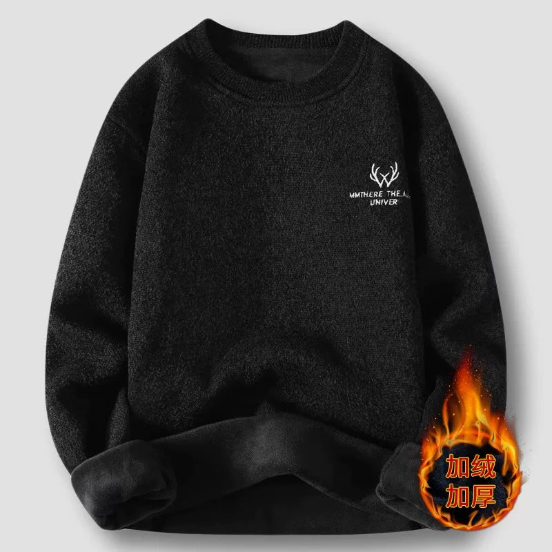 Kişilər üçün bir hissəli yun sviter, yeni payız və qış modası, isti şenil yun astarlı alt paltarı, kişilər üçün dairəvi yaxalı trikotaj geyim.