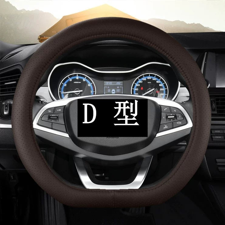 BYD Yuan PLUS/Pro Custom Full Stitching Hand-stitched Car Steering Wheel Cover - Carbon Fiber Genuine Leather Anti-Slip