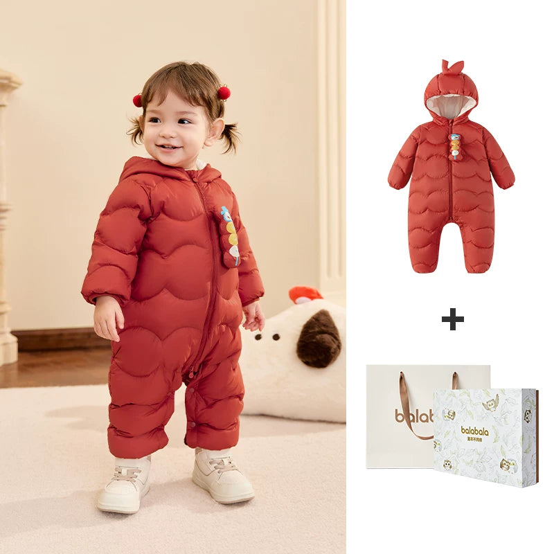 Balabala uşaq yüngül aşağı gödəkçəsi, oğlan və qızlar üçün körpə bodi, 2025 yeni model, körpələr üçün şirin qış geyimləri.